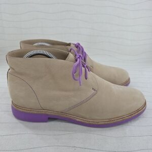 Cole Haan Womens Lunagrand Tan Leather Chukka Ankle Boots Shoes Size 8.5B